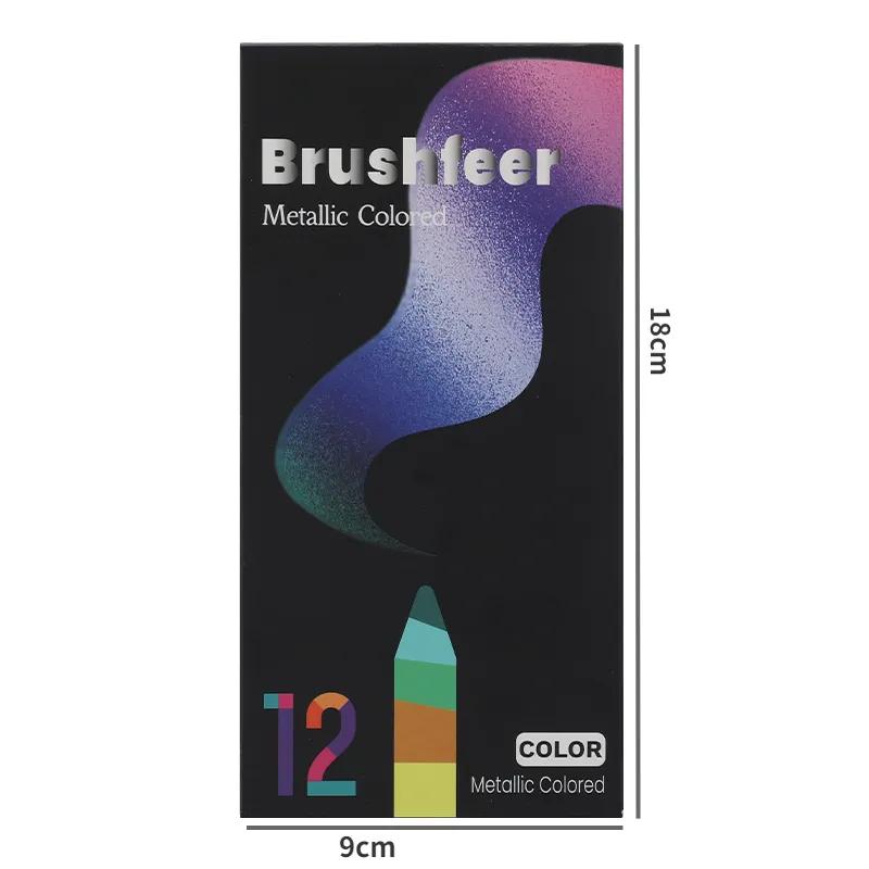 12-Color Metallic Pencil Set for Artists and Students - Soft Wood, Vibrant Colors, Smooth Application