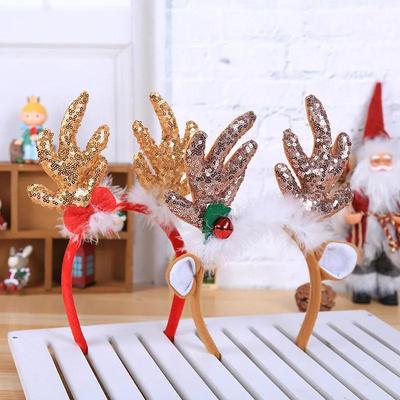 Weihnachts-Stirnbänder Geweih Haarband Weihnachten Kinder Baby Haarreif Party Deko Kopfschmuck Kinder Geschenke