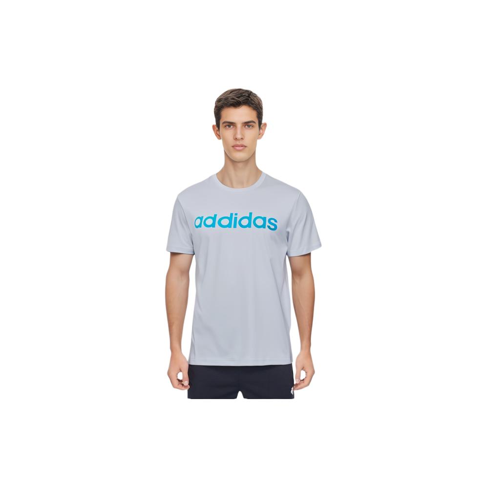 Adidas Ss24 Printed Letter Logo Breathable Sports Casual Training Short Sleeve T-Shirt Men T-Shirts Light-Blue JI5074