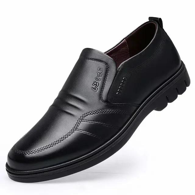 2025 Spring New Men's Leather Shoes Fashion Soft Soled Non Slip Breathable Leather Shoes Business Dress Men's Shoes