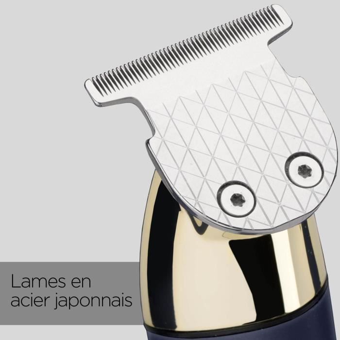 Tondeuse À Barbe Sans Fil - BABYLISS - T992E Super-X Metal - Autonomie 5 H - Edition Gold & Navy