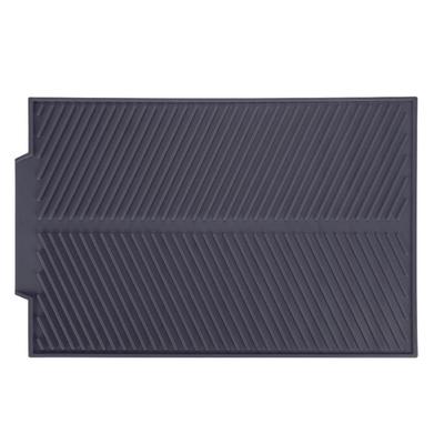 Rectangle Silicone Drain Mat Drying Dishes Pad Heat Resistant Slip Proof Tray(Grey)