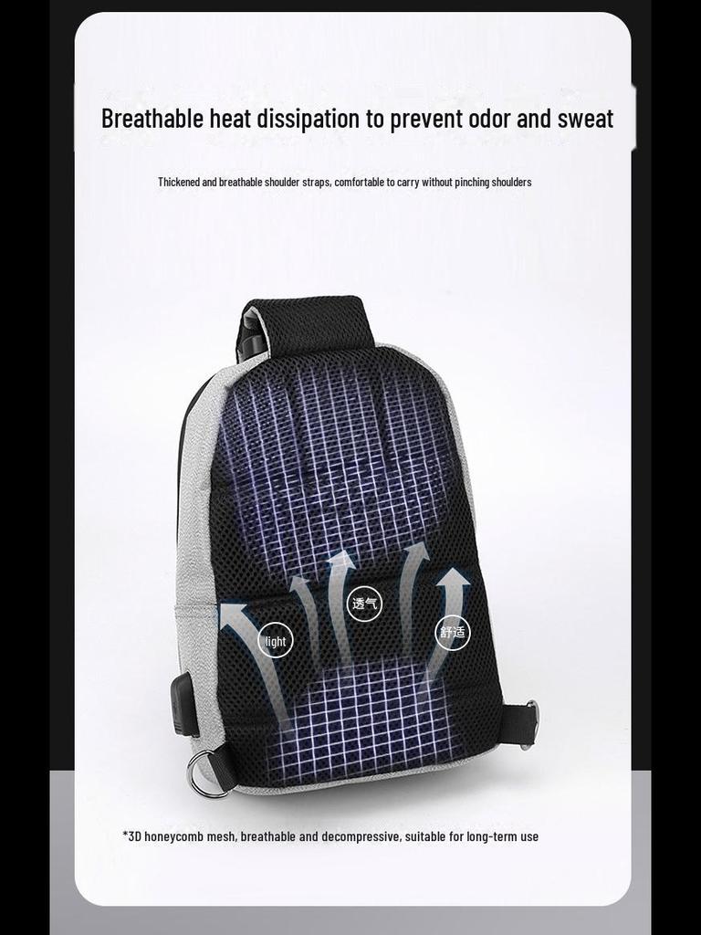 Pánská lehká cestovní taška přes rameno proti krádeži - Stylový a funkční malý batoh pro podnikání a volný čas