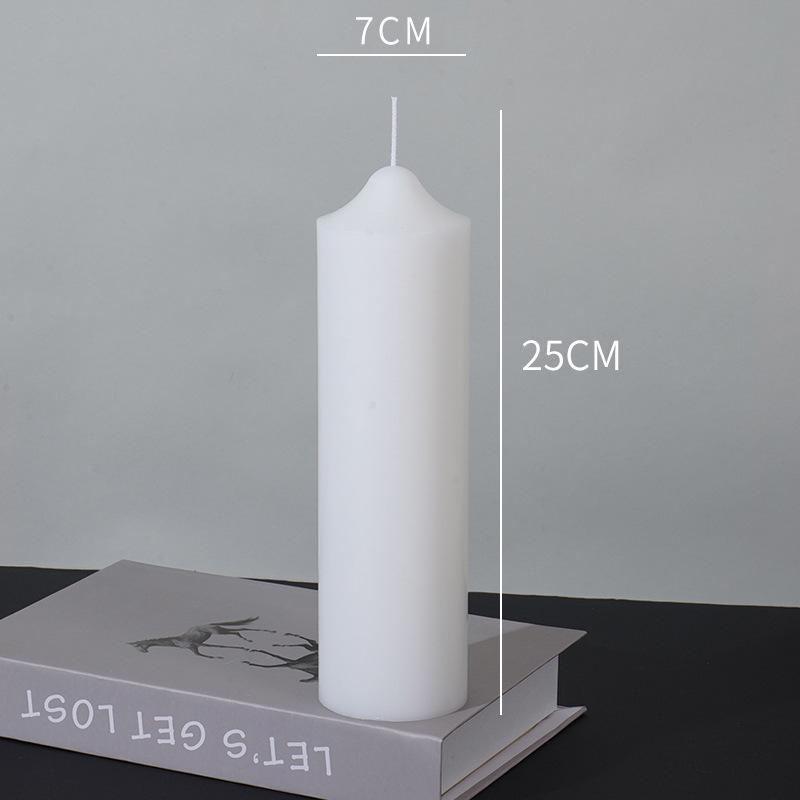 Ivory Smokeless Pillar Candle for Emergencies, Dinner, Birthdays & Weddings - Durable Cylindrical Design
