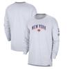 Nike NBA Crew Neck Pullover Long Sleeve 2024/25 Season City Edition New York Knicks Basketball Jersey Unisex jersey White FZ0106-100