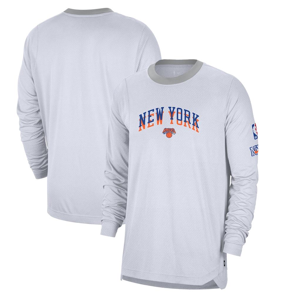 Nike NBA Crew Neck Pullover Long Sleeve 2024/25 Season City Edition New York Knicks Basketball Jersey Unisex jersey White FZ0106-100
