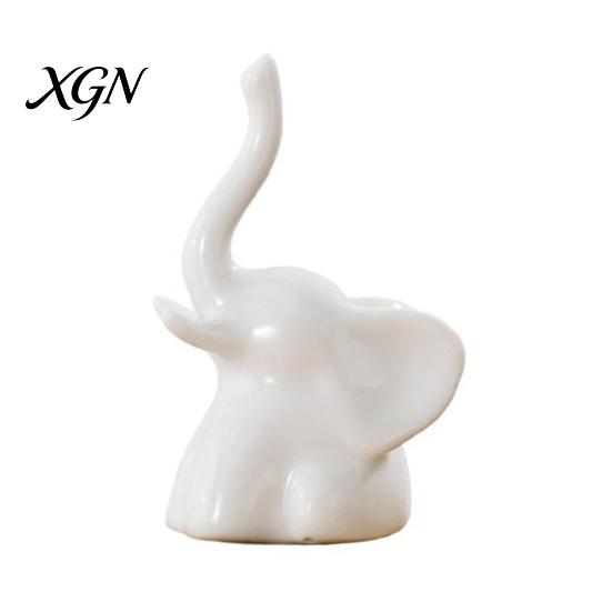 White Ceramic Figurine Nordic Minimalist Ornaments, Abstract Bear/Cat/Elephant/Cactus Sculpture Tabletop Decor for Elegant Table Centerpieces