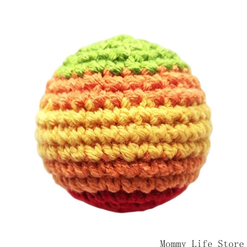 User Friendly Handmade Knit Ball Toy Knitted Footbag For Children Feel Stimulation And Stress Relief Activity