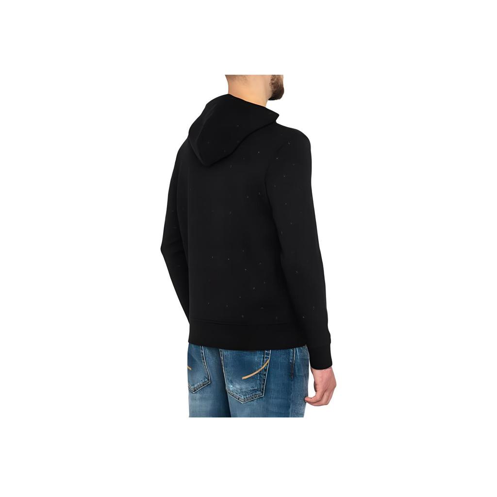 Emporio Armani Hooded Pullover All-Over Print Long Sleeve Sweatshirt Men Sweatshirt Black 6L1MQ2-1JHSZ-0012