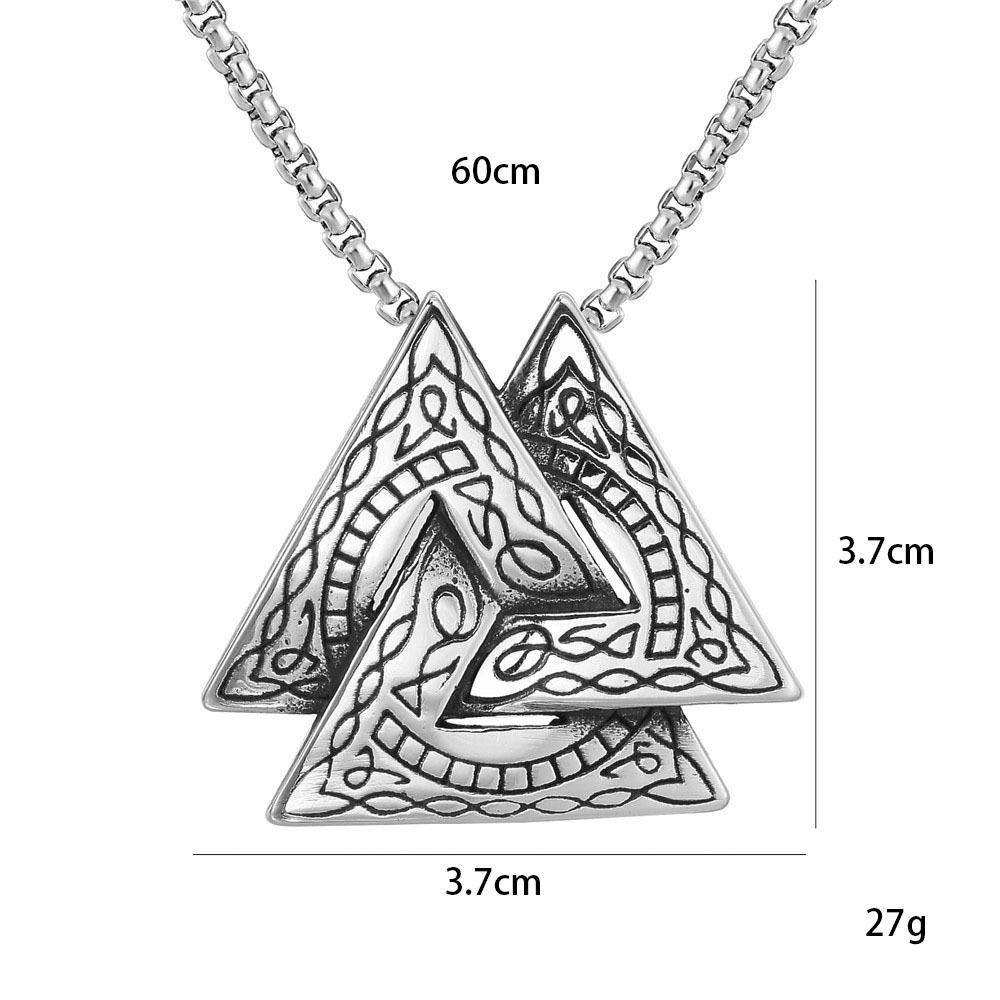 Accessories Personalized Vintage Viking Triangle Men'S Titanium Steel Pendant Necklace