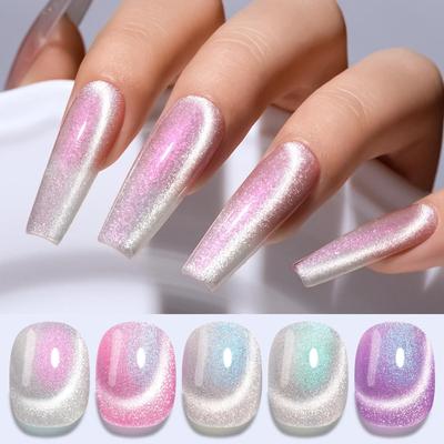 8ML Cat Eye Nail Gel Art Glitter Shinny Effect Silver UV Gel Polish Shimmer Dust DIY Nails Decor