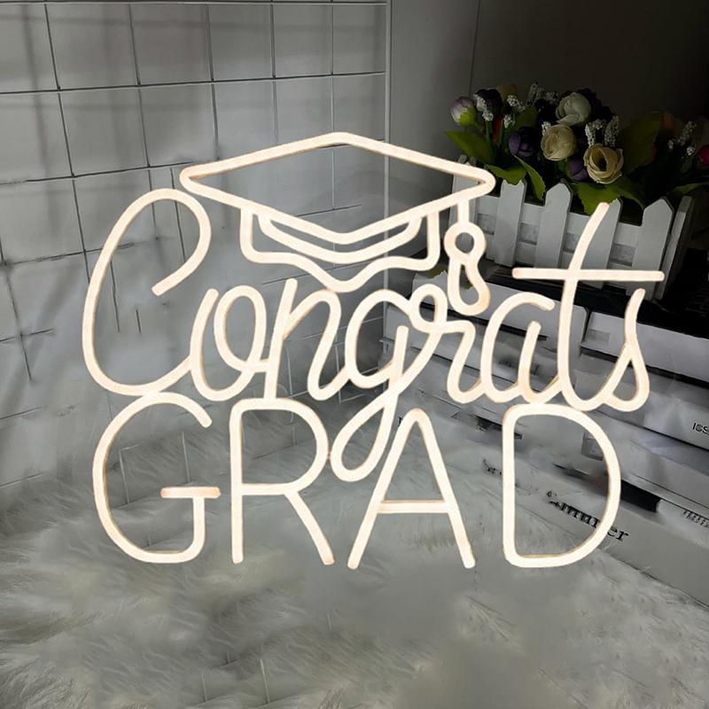 

Congrats Neon Sign Custom Graduation Neon Light Class Of 2025 Celebrate Party Neon Decor Gift For Graduation Party Wall Sign Art бежевый