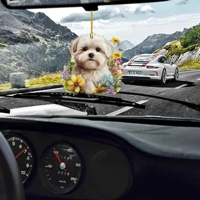 Dog Sweet Acrylic Pendant Stylish Car Interior Decor For Dog Lovers