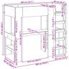 Loft Bed Frame with Desk Reclaimed Wood Look 90 x 200 cm
