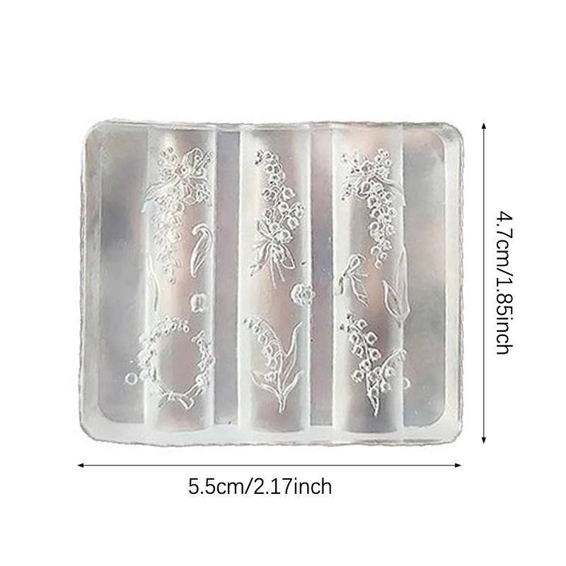 3D Silicone Mold For Nail Art Design Relief Lily Of The Valley Flower Nail Parts Manicure Templates Plates Tools Accessories