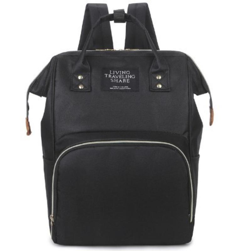 

New Fashion Color Block Mommy Backpack Large Capacity Diaper Bag Baby Bottle Insulated Travel Backpack чорний