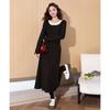 TonLion Women's Faux Two-Piece Long Sleeve Dress