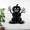 1pc Spooky Jack-o-Lantern Metal Wall Art for Halloween Fall Festival, Weather Resistant Iron Sculpture for Porch Garden Fence, Outdoor Holiday Decor