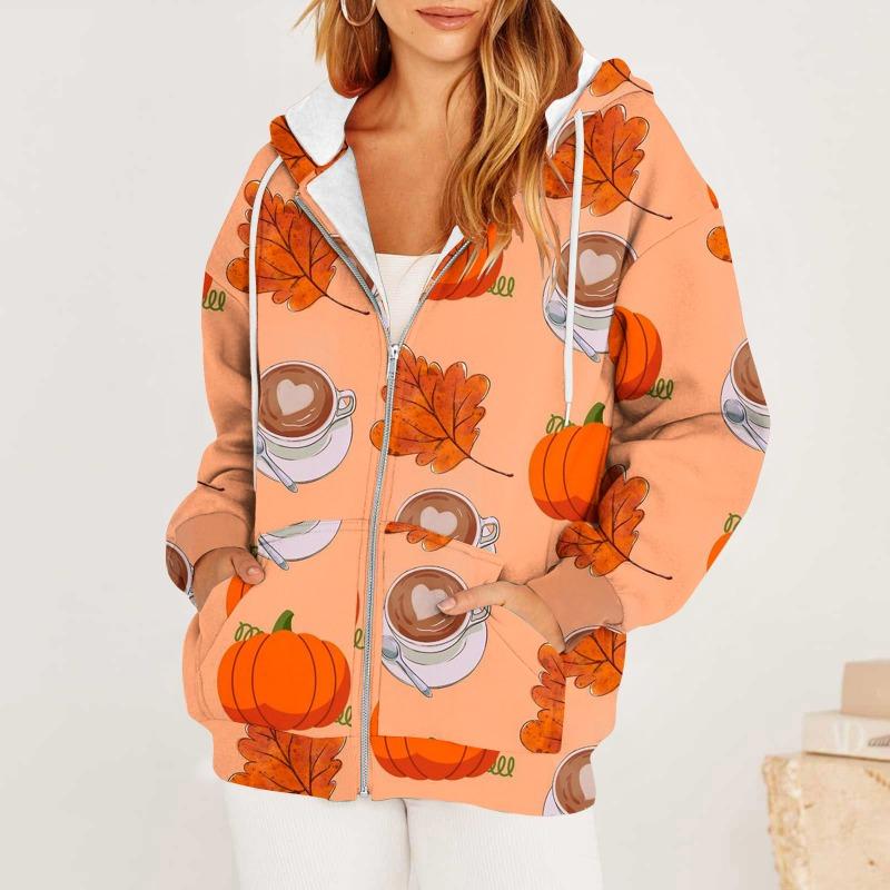 New Fashion Halloween Pumpkin 3D Printed Zipper Hoodie
