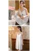Women's Summer Cotton Lace Nightgown - Court Style Sexy Princess Pajamas with Embroidery and Chest Pad, Wearable Out or As Homewear.
