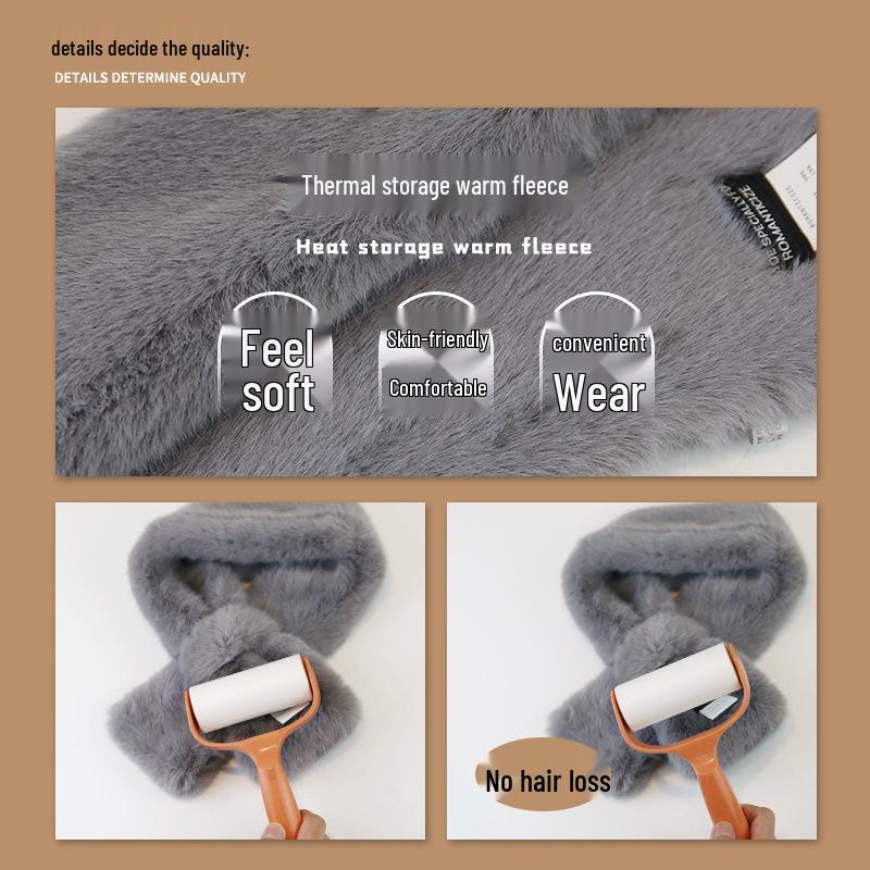 New Arrival: Men's Soft, Plush Otter Fur Faux Scarf - Versatile Korean Style for Autumn/Winter