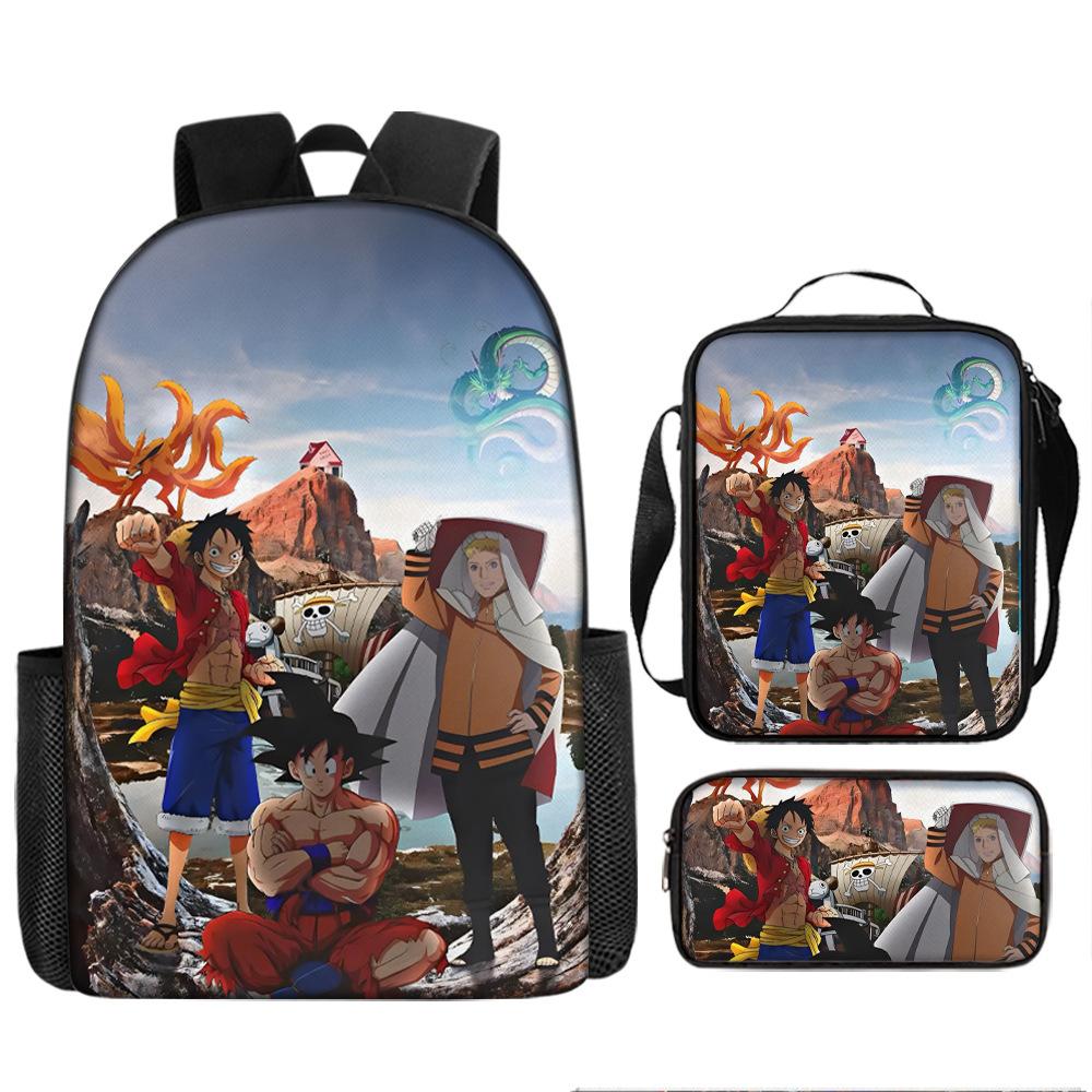 ONE PIECE Luffy one piece schoolbag Sauron backpack student Nautical king backpack satchel pencil case set