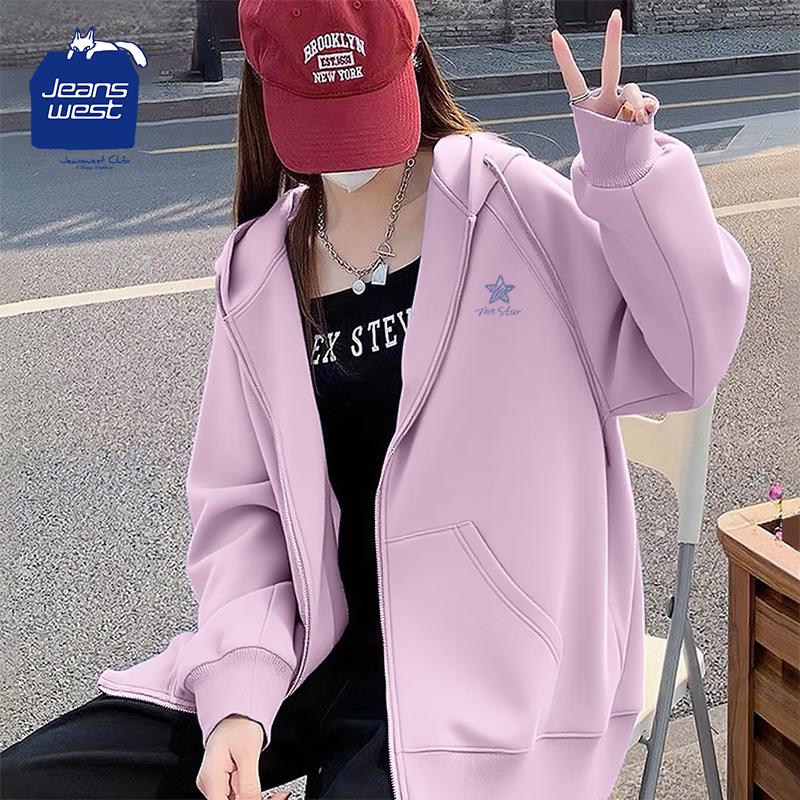 JEANSWEST CLUB Women's Collegiate Zip-Up Hoodie