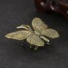 Home Decoration Crafts Pure Brass Butterfly Figurines Miniatures Ornament Antique Copper Insect Statue Accessories Small Crafts