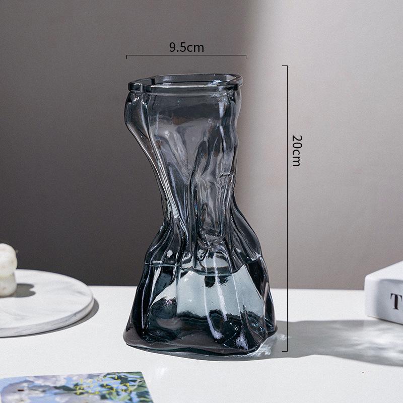 Creative Slanted Neck Glass Vase for Home or Office Decor