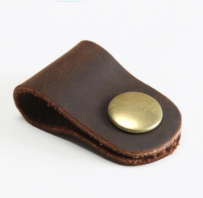 Earphone Wire Organizer Genuine Leather Cable Winder Holder Cord Data Line Plug Bobbin Winder Clip Wrap Wirding Thread Tool
