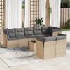 VidaXL Garden Furniture Set with Cushions 9 Pcs Beige Braided Resin 3217919