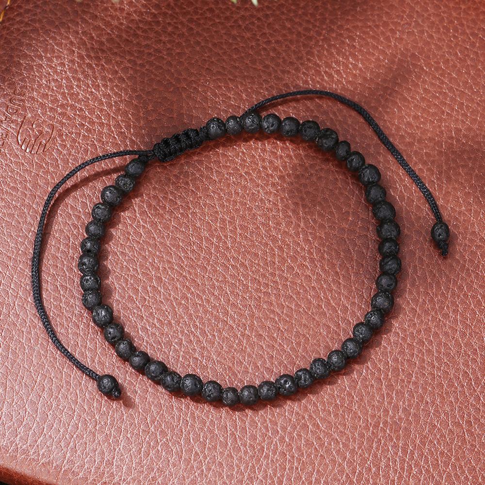 Minimalist 4mm/6mm Braided Stone Bracelet Men Women Volcanic Rock Obsidian Tiger Eyes Beads Meditation Braclet Leisure Pulseira
