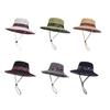 Bucket Hat Extra Large Brim Adjustable Fit Ethnic Style Cowboy Fisherman Hat Windproof Buckle Foldable Outdoor UV Blocking