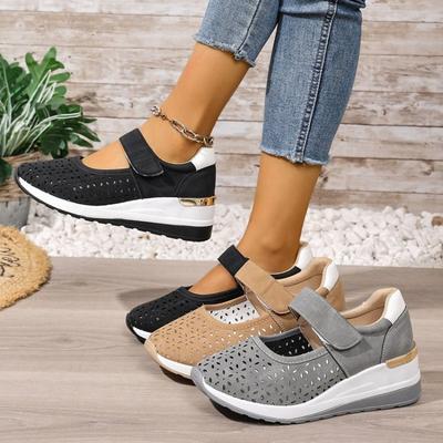 Women's Plus Size New Summer Lightweight Cutout Thick Soled Velcro Sandals