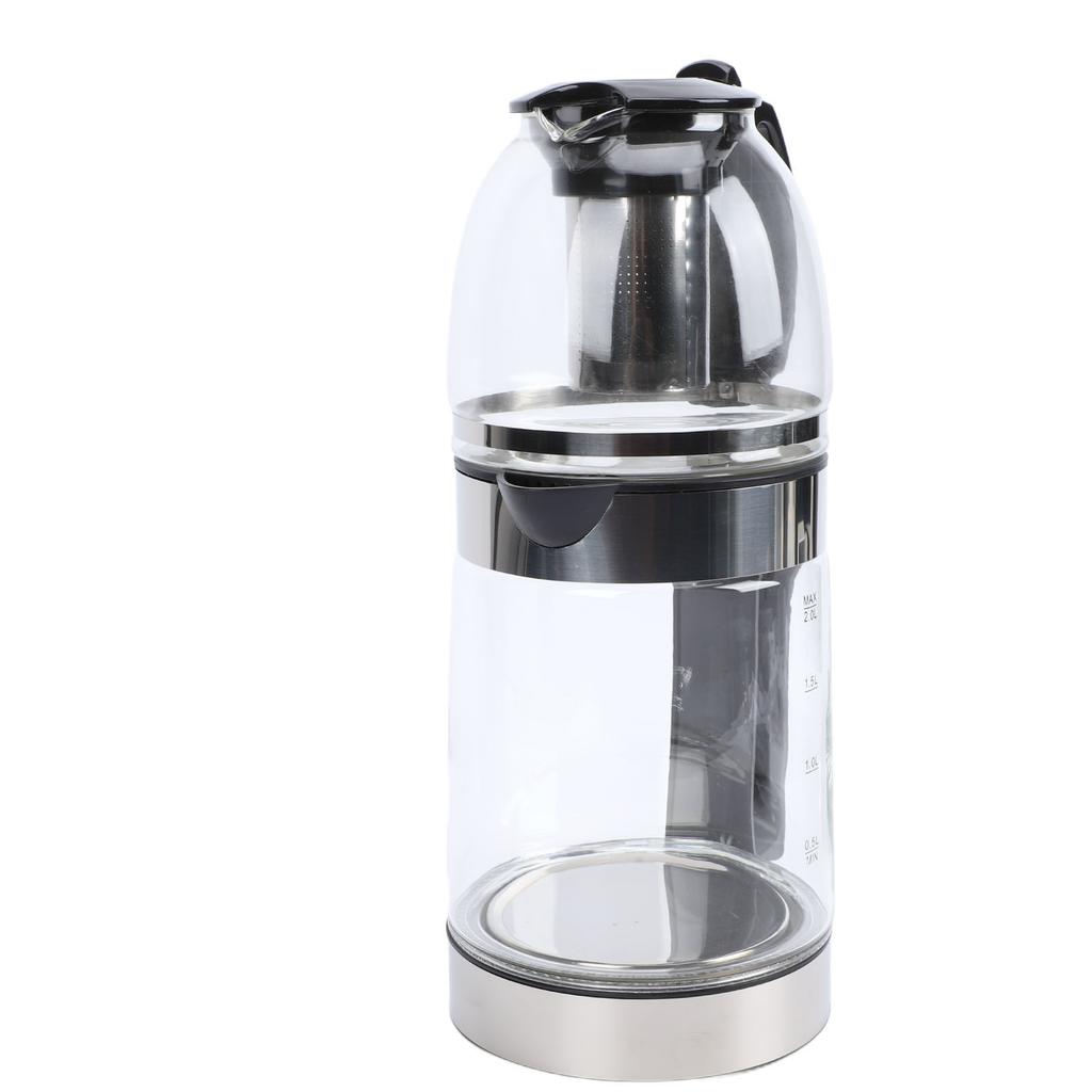 Electric Turkish Tea Maker 2000W Borosilicate Glass Tea Kettle Stainless Steel Infuser 2L Kettle 0.8L Teapot Capacity