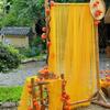 Autumn Harvest Orange Yarn Curtain for Kindergarten Nature Corner Decoration