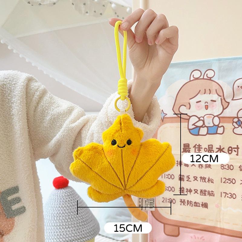 Creative Ginkgo Maple Leaf Pillow Plush Toy Doll Leaf Doll Girls Bag Keychain Pendant Ragdoll