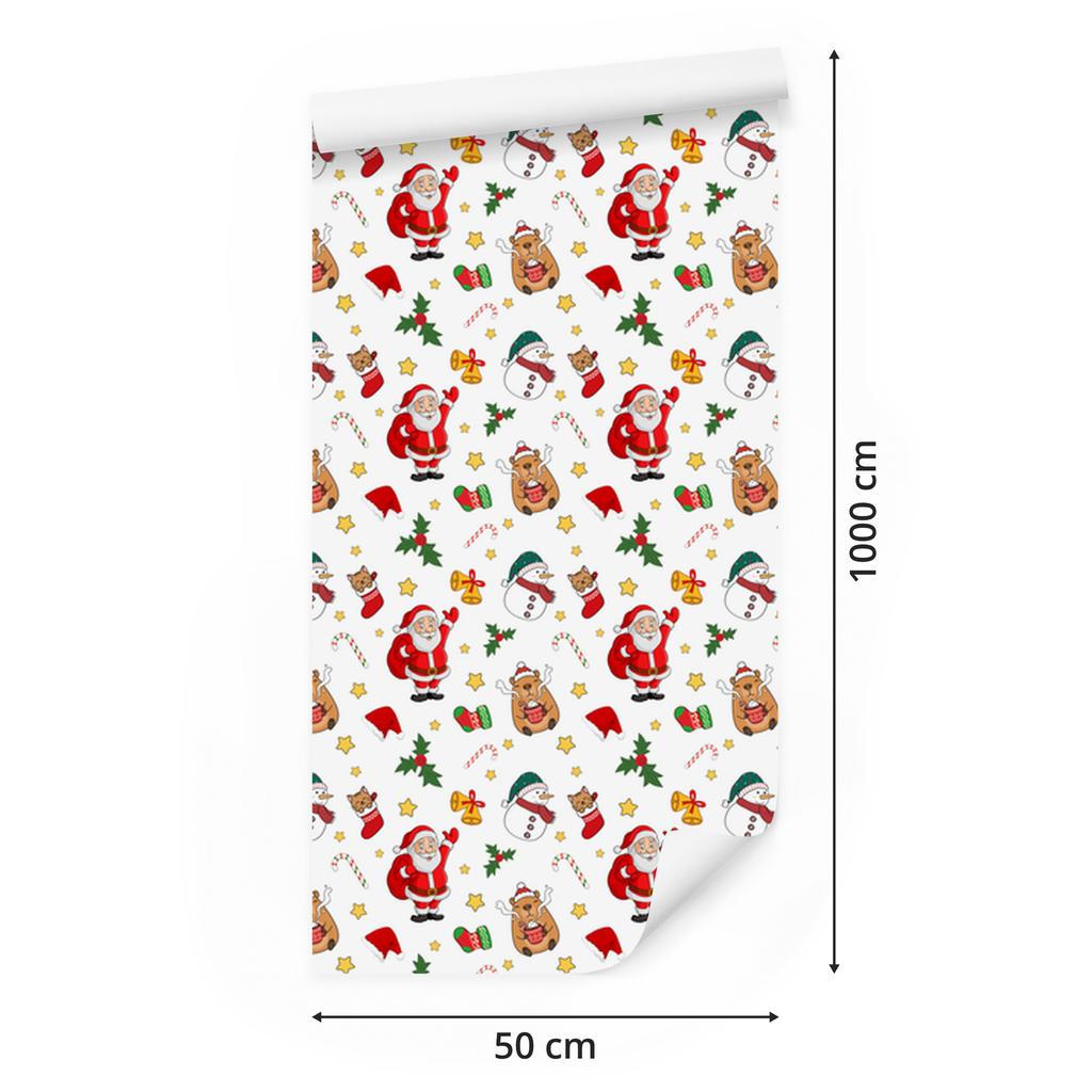 Christmas wallpaper white, cream background for living room and bedroom 50x1000
