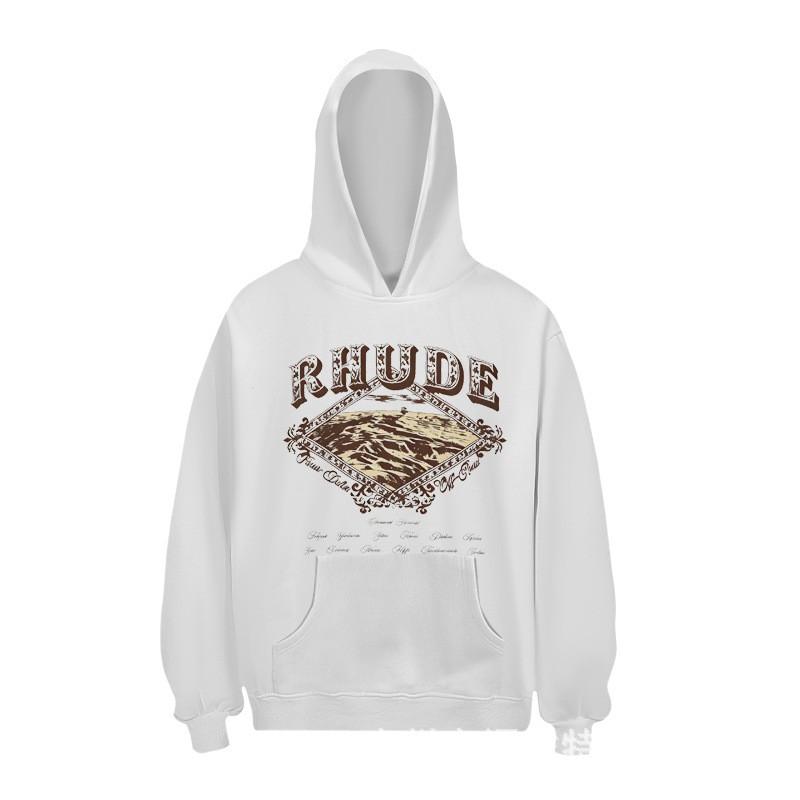 Sweat à capuche Vintage Américain Homme 2026FW Impression Lettres Décontracté Lâche Sweat-shirt Streetwear