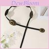 Vintage Street Fashion Hollow Round Pu Leather Belt For Women With Studded Double Ring Design