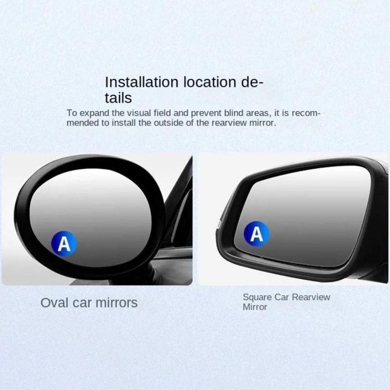 Car Small Round Mirrors Blind Spot Rear View Mirror Auxiliary Reversing Parking Convex Mirror 360 Degree Adjustable