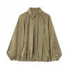 European & American Women's Fashion Puff Sleeve Poplin Shirt