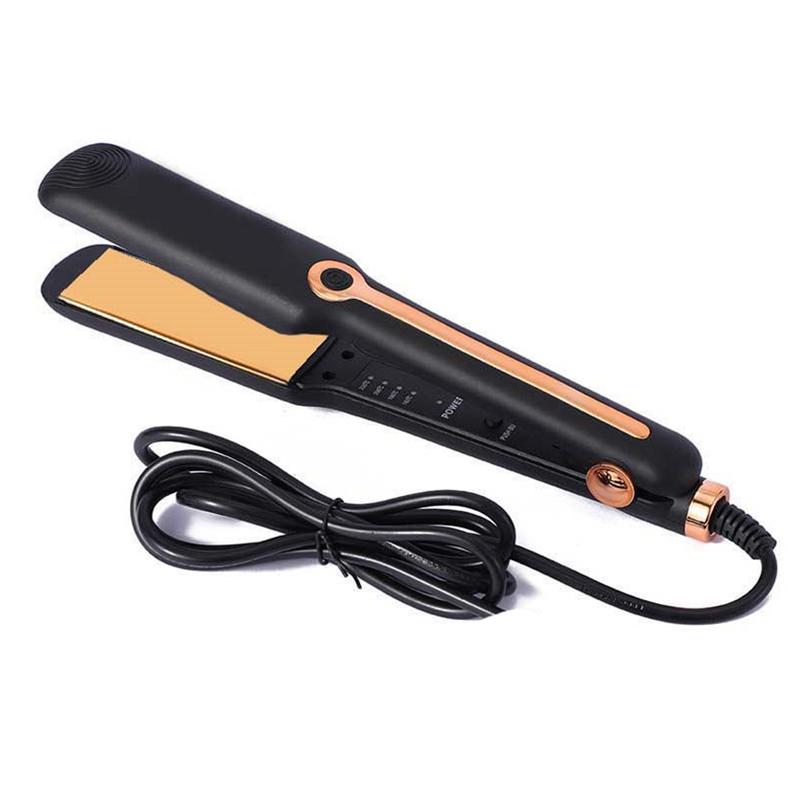 

Hair Straightener Professional Ceramic Flat Iron Negative Ion Wide Plate Multiple Temperature Adjustable Straightening Iron US чорний
