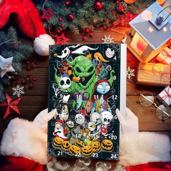 Halloween Adventskalender 24 Mini Harz Gruselige Puppe Halloween Countdown Kalender Sammelfiguren Horrorfilm für Kinder
