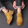 Youth Shoes Casual Soft Sole Outdoor Sports Men's Business Casual British Yellow Leather Men's Versatile Tooling Shoes Big Head Shoes
