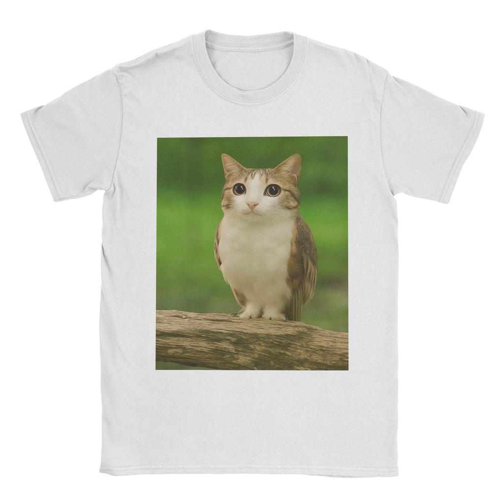 Men's Meowl Cat Owl Funny Internet Trendy T Shirt  Cotton Tops Novelty Short Sleeve O Neck Tee Shirt Printing T-Shirts