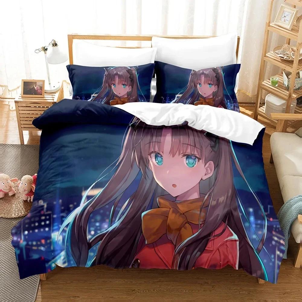 New Fatestay Night Unlimited Blade Works Printed Bedding Duvet Cover Set Soft and Comfortable Perfect Children Room Decoration