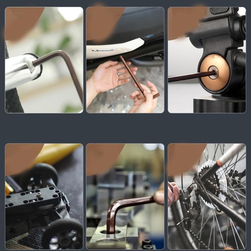 9Pieces L Type Double-End Screwdriver Hex Wrench Set Allen Key Hexagon Flat Ball Hexagonal Spanners Key Set Hand Tools