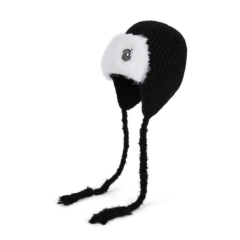 

Autumn and winter cold-proof and warm knitted wool hat cute cute pullover plush ear protection bag head hat woman