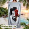 Strandtuch Mohamed Salah Druck Benutzerdefinierter Name Text Weiches Handtuch für Schwimmbad
